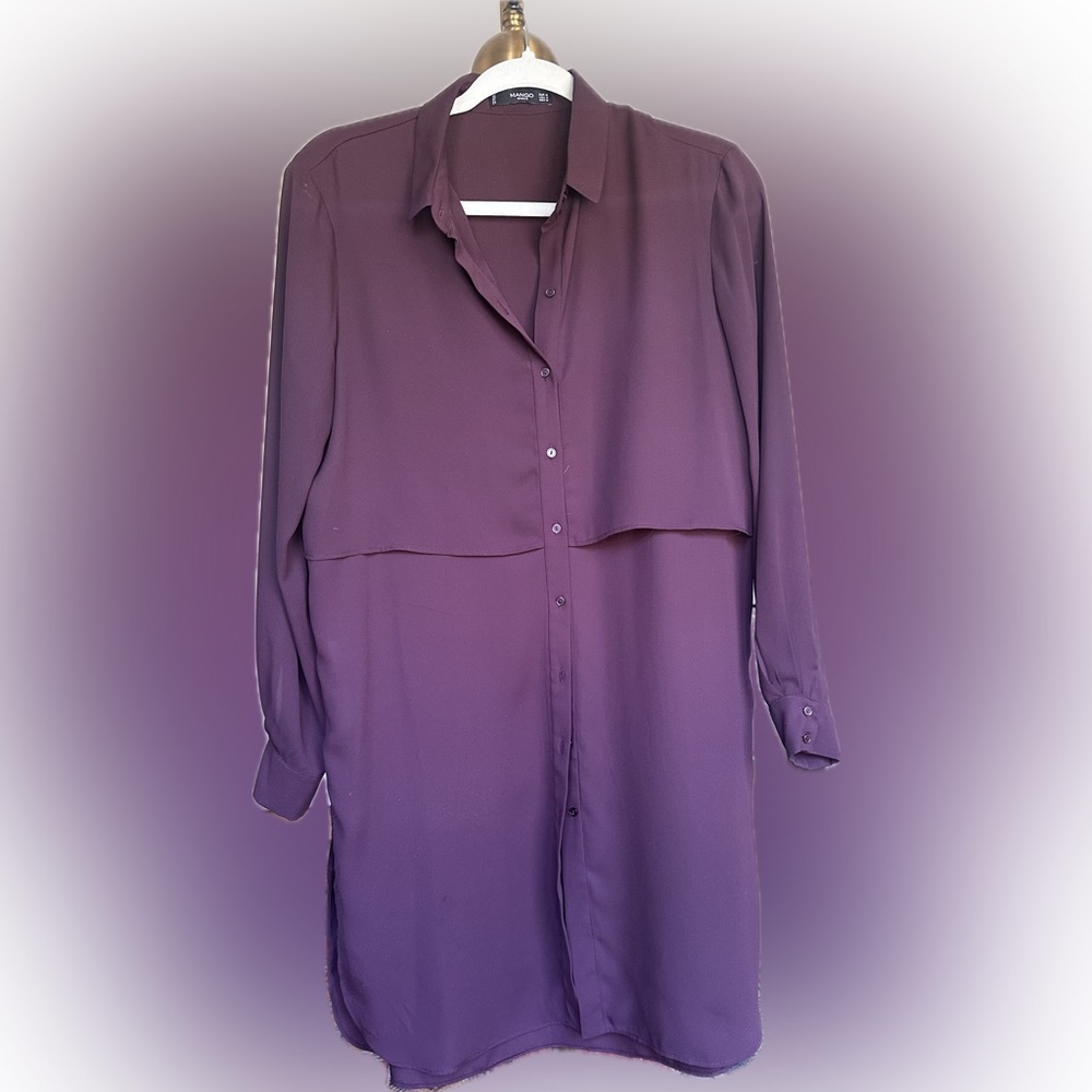 Mango Button Up Tunic Top - image 1